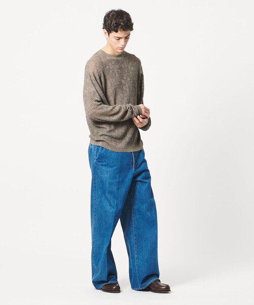 LOEFF(ロエフ)の「<LOEFF>ピンポンツリースポンジ メッシュ プルオーバー UNISEX(ニット/セーター・レディース・モカ/ネイビー・0/1/2)」の7枚目の写真