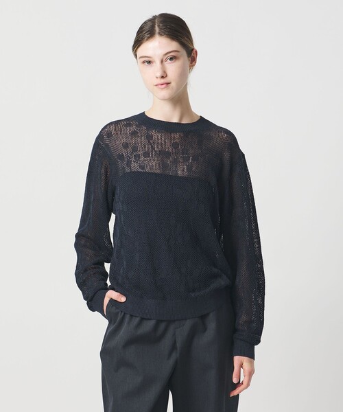 LOEFF(ロエフ)の「<LOEFF>ピンポンツリースポンジ メッシュ プルオーバー UNISEX(ニット/セーター・レディース・モカ/ネイビー・0/1/2)」の9枚目の写真