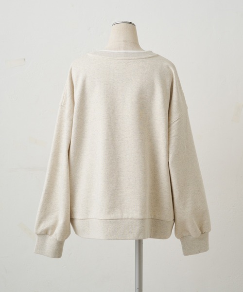 PUAL CE CIN（ピュアルセシン）の「レイヤード風スウェット（Tシャツ/カットソー・レディース・ネイビー/オートミール・FREE）」の13枚目の写真