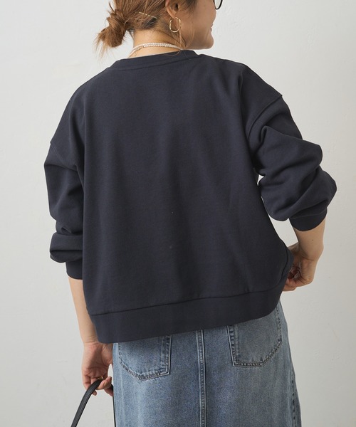 PUAL CE CIN（ピュアルセシン）の「レイヤード風スウェット（Tシャツ/カットソー・レディース・ネイビー/オートミール・FREE）」の6枚目の写真