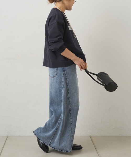 PUAL CE CIN（ピュアルセシン）の「レイヤード風スウェット（Tシャツ/カットソー・レディース・ネイビー/オートミール・FREE）」の8枚目の写真