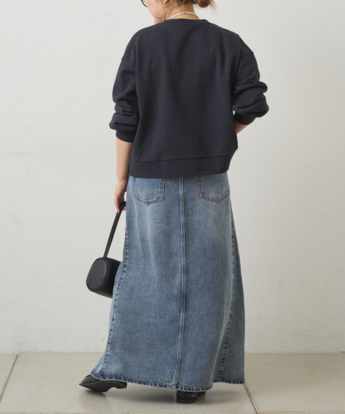 PUAL CE CIN（ピュアルセシン）の「レイヤード風スウェット（Tシャツ/カットソー・レディース・ネイビー/オートミール・FREE）」の9枚目の写真
