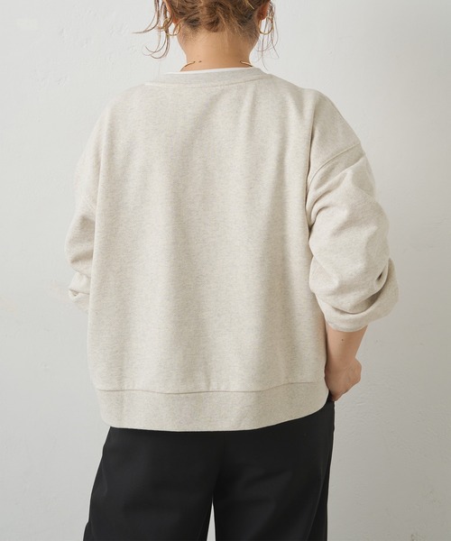 PUAL CE CIN（ピュアルセシン）の「レイヤード風スウェット（Tシャツ/カットソー・レディース・ネイビー/オートミール・FREE）」の19枚目の写真