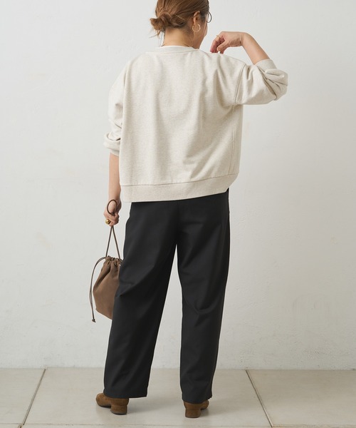 PUAL CE CIN（ピュアルセシン）の「レイヤード風スウェット（Tシャツ/カットソー・レディース・ネイビー/オートミール・FREE）」の3枚目の写真