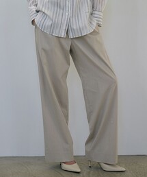 ドライリネンストレッチ ワイドストレートパンツ