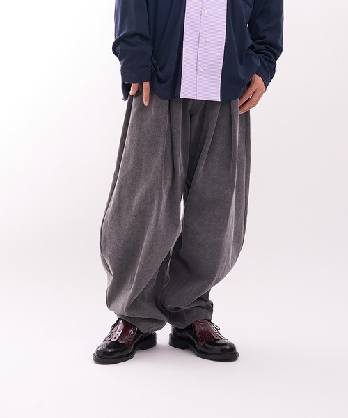 セール】【Nora Lily】Tuck Washed Denim Barrel Pants（デニムパンツ