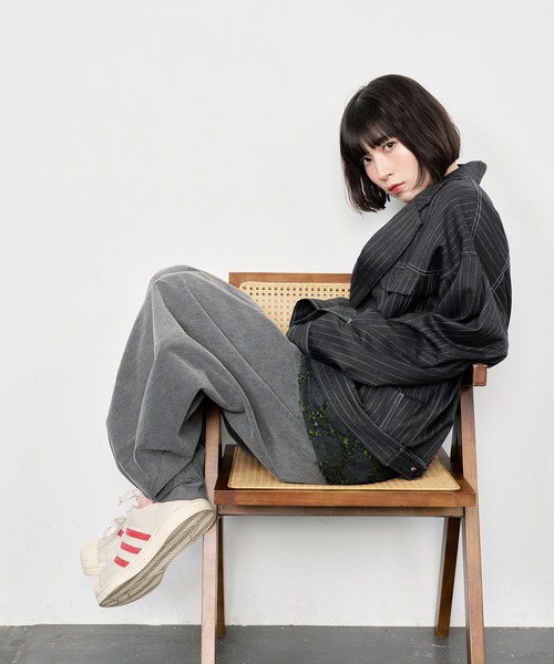 Nora Lily(ノラリリー)の「【Nora Lily】Tuck Washed Denim Barrel Pants(デニムパンツ・メンズ・インディゴブルー/ブラック・FREE)」の18枚目の写真
