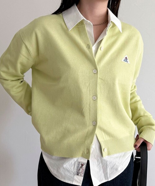 fredy emue（フレディエミュ）の「【GEVACO/ゲバコ】別注コットンラウンドネックカーデ（カーディガン/ボレロ・レディース・オフホワイト/ライム/レッド/ブラック・38）」の3枚目の写真