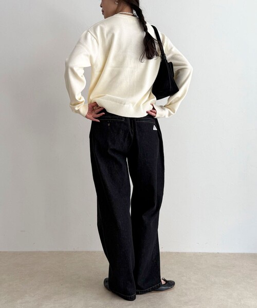 fredy emue（フレディエミュ）の「【GEVACO/ゲバコ】別注コットンラウンドネックカーデ（カーディガン/ボレロ・レディース・オフホワイト/ライム/レッド/ブラック・38）」の6枚目の写真