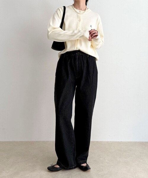 fredy emue（フレディエミュ）の「【GEVACO/ゲバコ】別注コットンラウンドネックカーデ（カーディガン/ボレロ・レディース・オフホワイト/ライム/レッド/ブラック・38）」の7枚目の写真