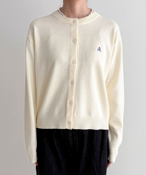 fredy emue（フレディエミュ）の「【GEVACO/ゲバコ】別注コットンラウンドネックカーデ（カーディガン/ボレロ・レディース・オフホワイト/ライム/レッド/ブラック・38）」の13枚目の写真