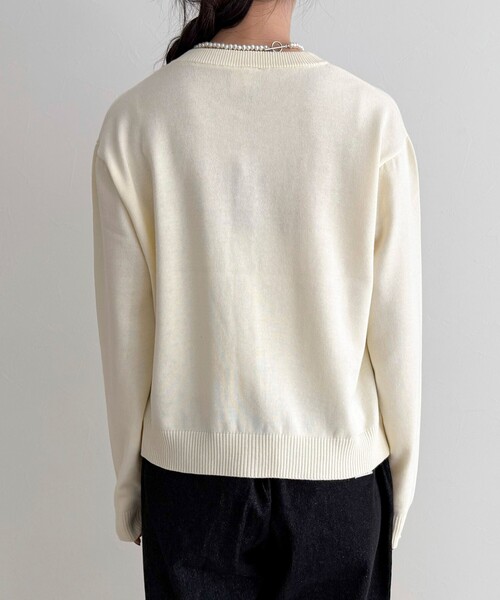 fredy emue（フレディエミュ）の「【GEVACO/ゲバコ】別注コットンラウンドネックカーデ（カーディガン/ボレロ・レディース・オフホワイト/ライム/レッド/ブラック・38）」の15枚目の写真