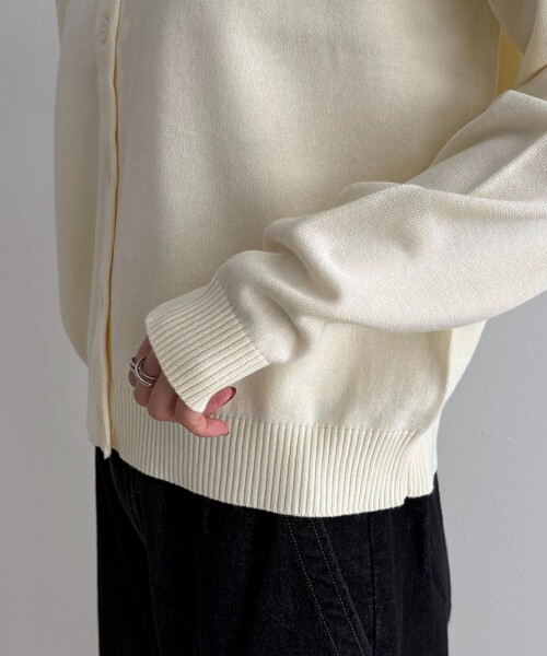 fredy emue（フレディエミュ）の「【GEVACO/ゲバコ】別注コットンラウンドネックカーデ（カーディガン/ボレロ・レディース・オフホワイト/ライム/レッド/ブラック・38）」の19枚目の写真