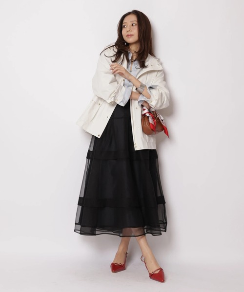 JUSGLITTY（ジャスグリッティー）の「シアーラインスカート（スカート・レディース・オフホワイト/ブラック・2/1/0）」の9枚目の写真