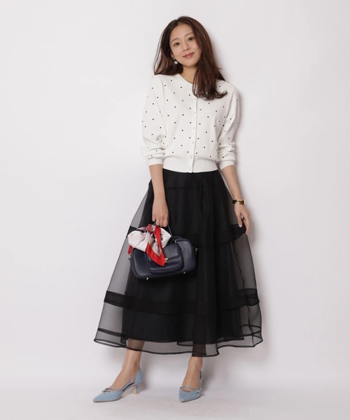 JUSGLITTY（ジャスグリッティー）の「シアーラインスカート（スカート・レディース・オフホワイト/ブラック・2/1/0）」の11枚目の写真