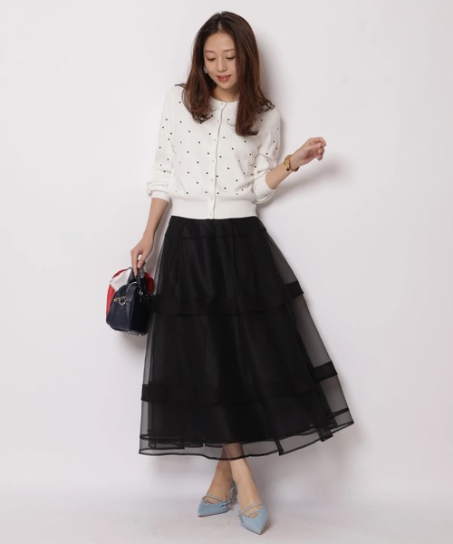 JUSGLITTY（ジャスグリッティー）の「シアーラインスカート（スカート・レディース・オフホワイト/ブラック・2/1/0）」の13枚目の写真
