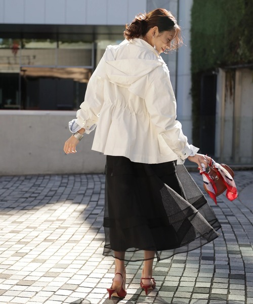 JUSGLITTY（ジャスグリッティー）の「シアーラインスカート（スカート・レディース・オフホワイト/ブラック・2/1/0）」の17枚目の写真