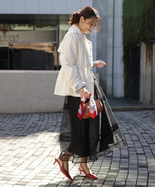 JUSGLITTY（ジャスグリッティー）の「シアーラインスカート（スカート・レディース・オフホワイト/ブラック・2/1/0）」の19枚目の写真