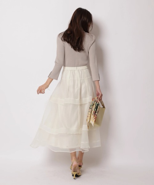 JUSGLITTY（ジャスグリッティー）の「シアーラインスカート（スカート・レディース・オフホワイト/ブラック・2/1/0）」の22枚目の写真