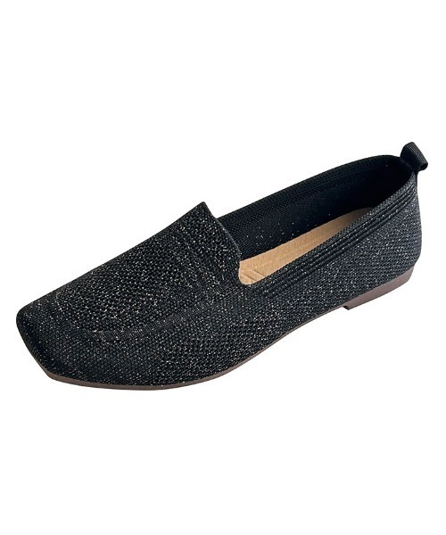 JELLY BEANS(ジェリービーンズ)の「ローファー風ニットパンプス (194-61052)JELLY BEANS(ジェリービーンズ)(パンプス・レディース・ブラック系その他/ブラック・M/L)」の2枚目の写真