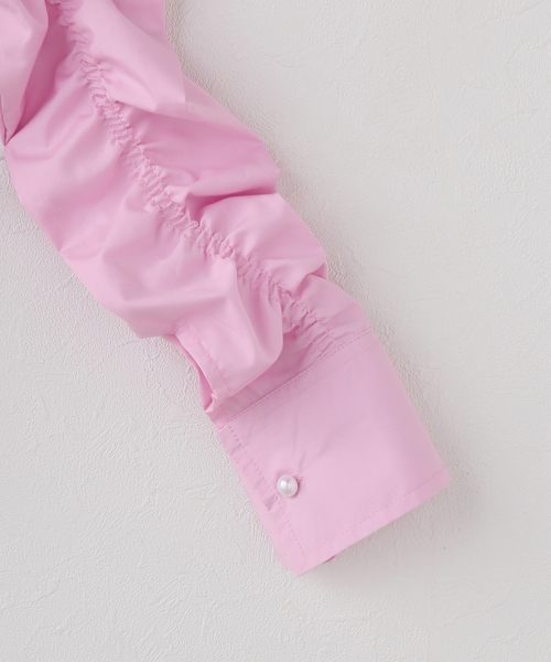 PULP/417EDIFICE(パルプフォーワンセブンエディフィス)の「OMO / オーエムオー Ruched Long Sleeve Shirt in Pink(シャツ/ブラウス・レディース・ピンク・MEDIUM)」の3枚目の写真