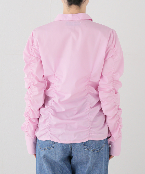 PULP/417EDIFICE(パルプフォーワンセブンエディフィス)の「OMO / オーエムオー Ruched Long Sleeve Shirt in Pink(シャツ/ブラウス・レディース・ピンク・MEDIUM)」の10枚目の写真
