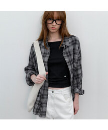 GRADATION PLAID CHECK OVERSIZED SHIRT (BL-4397)