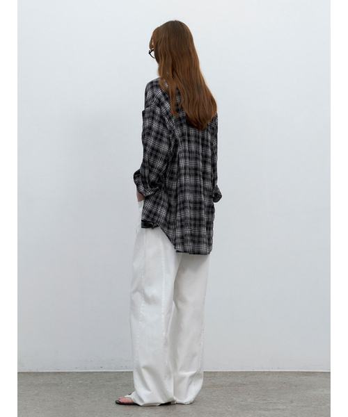 GRADATION PLAID CHECK OVERSIZED SHIRT (BL-4397)