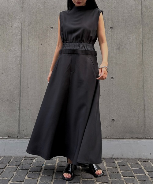 &g'aime(アンジェム)の「【&g'aime 】ダブルウエストワンピース Double-Waist Dress(ワンピース・レディース・グレイッシュベージュ/ブラック・FREE)」の20枚目の写真