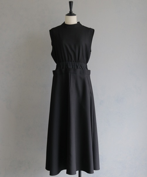 &g'aime(アンジェム)の「【&g'aime 】ダブルウエストワンピース Double-Waist Dress(ワンピース・レディース・グレイッシュベージュ/ブラック・FREE)」の12枚目の写真