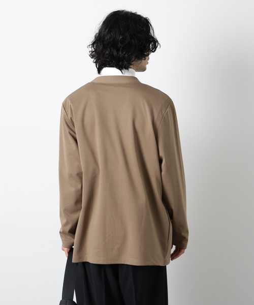 NANO universe（ナノユニバース）の「ダブルジャージー着流しカーディガン（カーディガン/ボレロ・メンズ・ブラック/スミクロ/グリーン/ネイビー/ベージュ・S/L/M）」の22枚目の写真