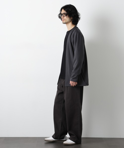 NANO universe（ナノユニバース）の「ダブルジャージー着流しカーディガン（カーディガン/ボレロ・メンズ・ブラック/スミクロ/グリーン/ネイビー/ベージュ・S/L/M）」の10枚目の写真