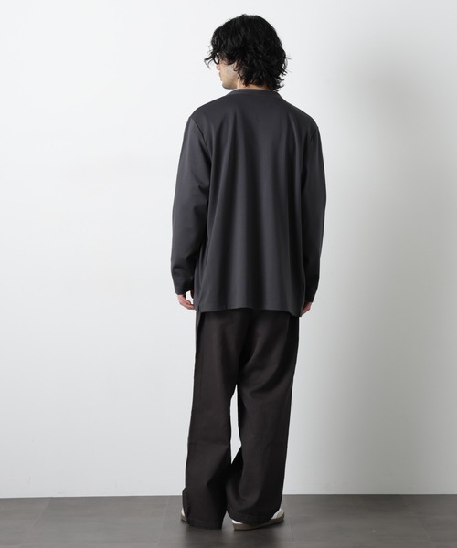 NANO universe（ナノユニバース）の「ダブルジャージー着流しカーディガン（カーディガン/ボレロ・メンズ・ブラック/スミクロ/グリーン/ネイビー/ベージュ・S/L/M）」の12枚目の写真