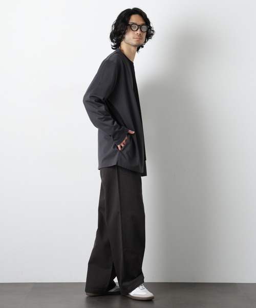 NANO universe（ナノユニバース）の「ダブルジャージー着流しカーディガン（カーディガン/ボレロ・メンズ・ブラック/スミクロ/グリーン/ネイビー/ベージュ・S/L/M）」の11枚目の写真