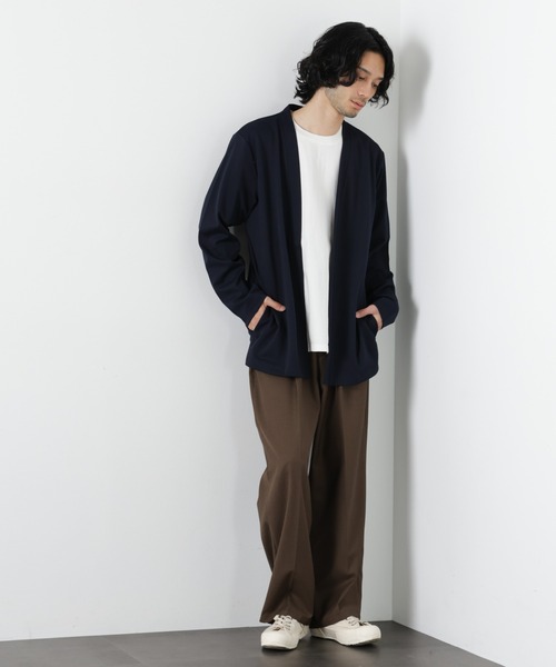 NANO universe（ナノユニバース）の「ダブルジャージー着流しカーディガン（カーディガン/ボレロ・メンズ・ブラック/スミクロ/グリーン/ネイビー/ベージュ・S/L/M）」の18枚目の写真