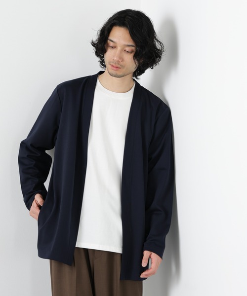 NANO universe（ナノユニバース）の「ダブルジャージー着流しカーディガン（カーディガン/ボレロ・メンズ・ブラック/スミクロ/グリーン/ネイビー/ベージュ・S/L/M）」の14枚目の写真