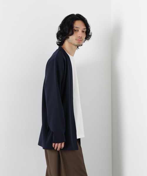 NANO universe（ナノユニバース）の「ダブルジャージー着流しカーディガン（カーディガン/ボレロ・メンズ・ブラック/スミクロ/グリーン/ネイビー/ベージュ・S/L/M）」の15枚目の写真