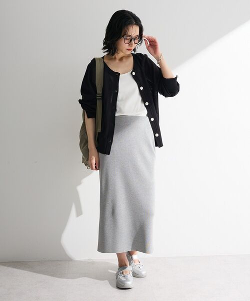 Green Parks(グリーンパークス)の「機能付テレコリブタンクトップ(タンクトップ・レディース・ホワイト系その他2/グレー/オフホワイト/ブラック・FREE)」の6枚目の写真