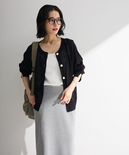 Green Parks(グリーンパークス)の「機能付テレコリブタンクトップ(タンクトップ・レディース・ホワイト系その他2/グレー/オフホワイト/ブラック・FREE)」の7枚目の写真