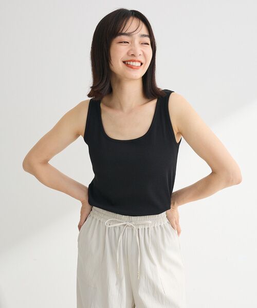 Green Parks(グリーンパークス)の「機能付テレコリブタンクトップ(タンクトップ・レディース・ホワイト系その他2/グレー/オフホワイト/ブラック・FREE)」の18枚目の写真