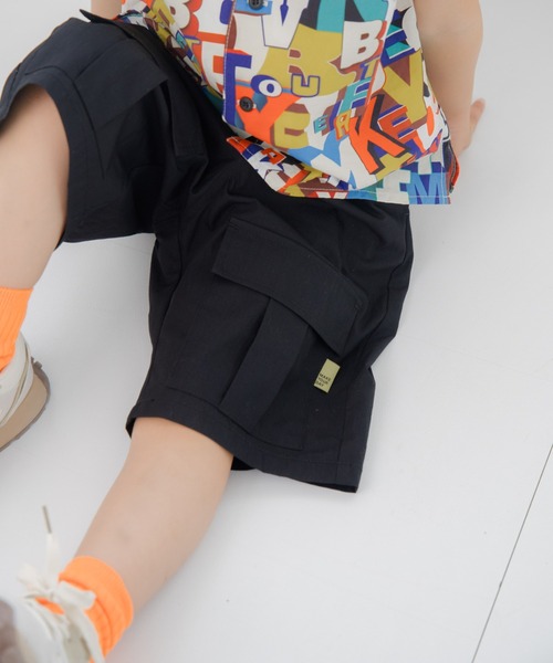 MAKE YOUR DAY（メイクユアデイ）の「無地カーゴ6分丈パンツ■80～140cm（カーゴパンツ・キッズ・ブラック/カーキ/ベージュ・80/90/100/110/120/130/140）」の11枚目の写真