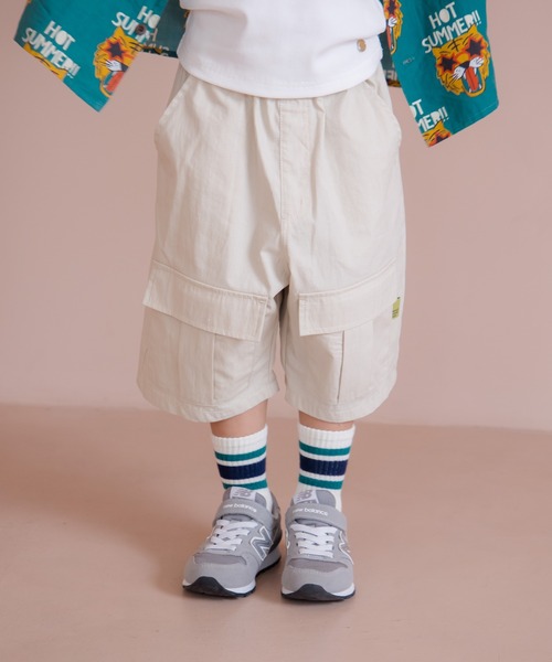 MAKE YOUR DAY（メイクユアデイ）の「無地カーゴ6分丈パンツ■80～140cm（カーゴパンツ・キッズ・ブラック/カーキ/ベージュ・80/90/100/110/120/130/140）」の14枚目の写真