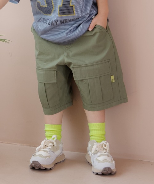 MAKE YOUR DAY（メイクユアデイ）の「無地カーゴ6分丈パンツ■80～140cm（カーゴパンツ・キッズ・ブラック/カーキ/ベージュ・80/90/100/110/120/130/140）」の18枚目の写真