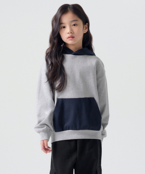 Oversize color block fold parkasweet shirt [medio mag / navy] — оверсайз парка‑рубашка с цветными блоками