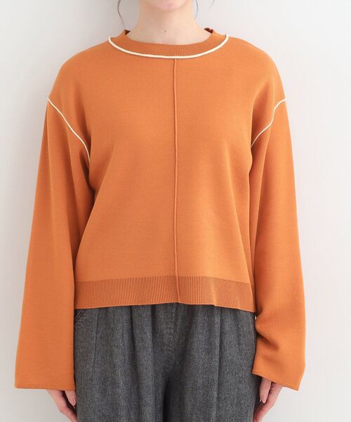 SHOO・LA・RUE(シューラルー)の「ダブルフェイス配色ニット(ニット/セーター・レディース・ライトグレー/オレンジ/オフホワイト・04/03/02/01)」の16枚目の写真