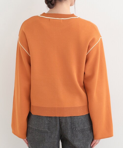 SHOO・LA・RUE(シューラルー)の「ダブルフェイス配色ニット(ニット/セーター・レディース・ライトグレー/オレンジ/オフホワイト・04/03/02/01)」の18枚目の写真