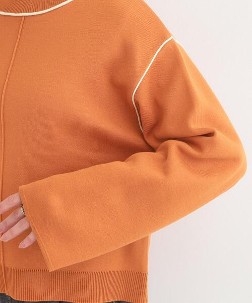 SHOO・LA・RUE(シューラルー)の「ダブルフェイス配色ニット(ニット/セーター・レディース・ライトグレー/オレンジ/オフホワイト・04/03/02/01)」の20枚目の写真
