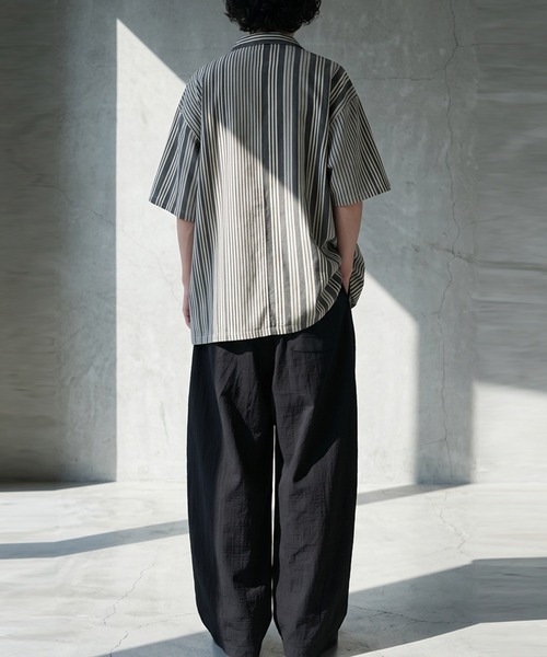 antiqua（アンティカ）の「異素材切替 綿麻 ワイドパンツ（その他パンツ・レディース・オリーブ/ブラック・ONESIZE）」の10枚目の写真