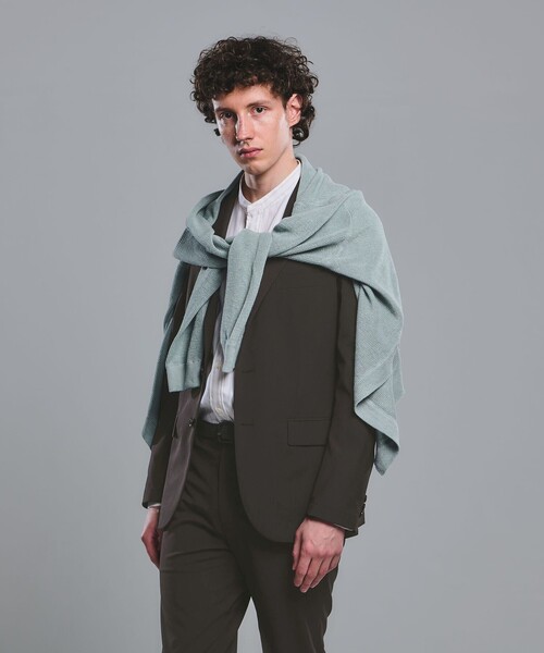 green label relaxing（グリーンレーベルリラクシング）の「ウォッシャブル トロ ナロー ジャケット -ストレッチ-（テーラードジャケット・メンズ・ダークグリーン/グレー系/ダークブラウン/ネイビー/モカ・M/L/XS/S/XL）」の13枚目の写真