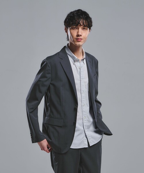 green label relaxing（グリーンレーベルリラクシング）の「ウォッシャブル トロ ナロー ジャケット -ストレッチ-（テーラードジャケット・メンズ・ダークグリーン/グレー系/ダークブラウン/ネイビー/モカ・M/L/XS/S/XL）」の14枚目の写真